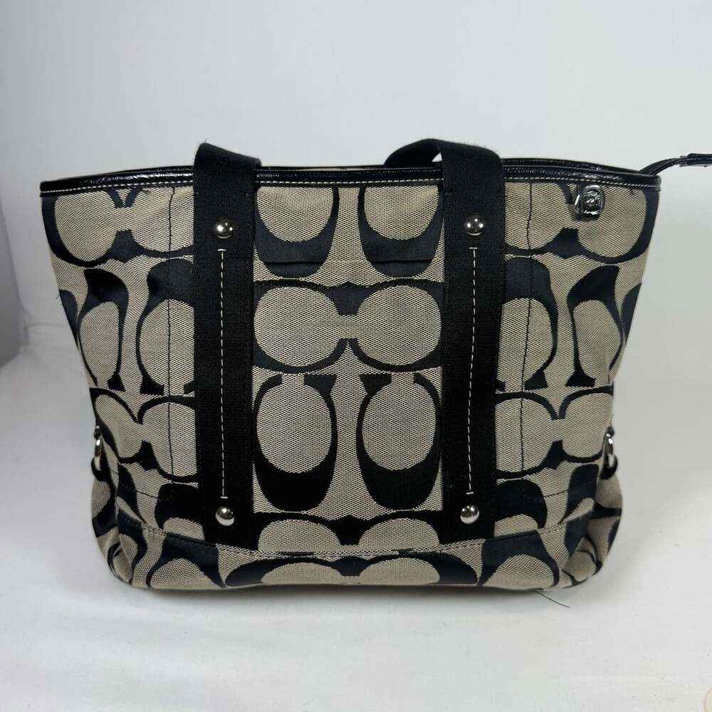 Coach Signature C Black Fabric Tote Bag